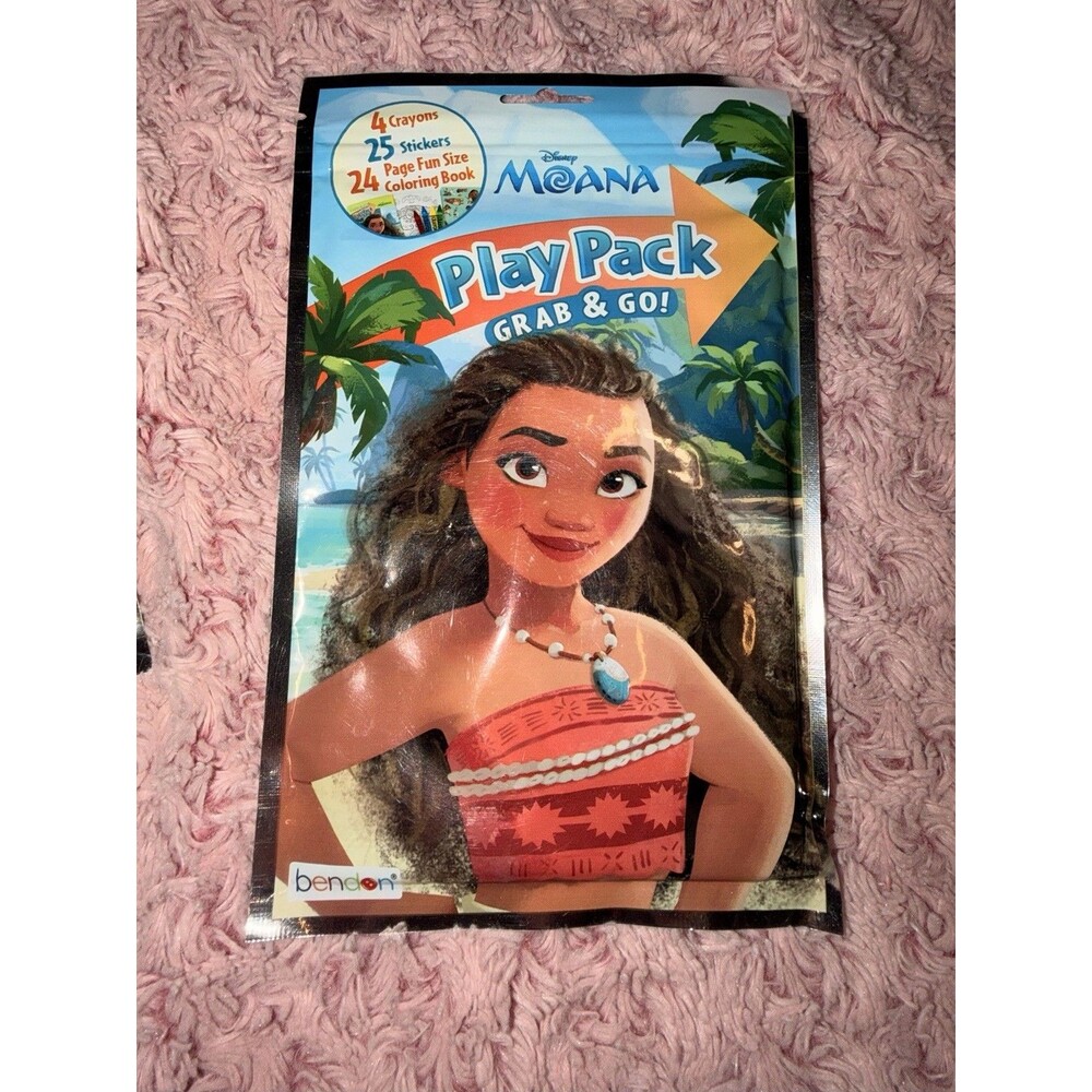 Disney Moana Grab & Go Play Pack Party Favor Color Travel Activity Princess Blue